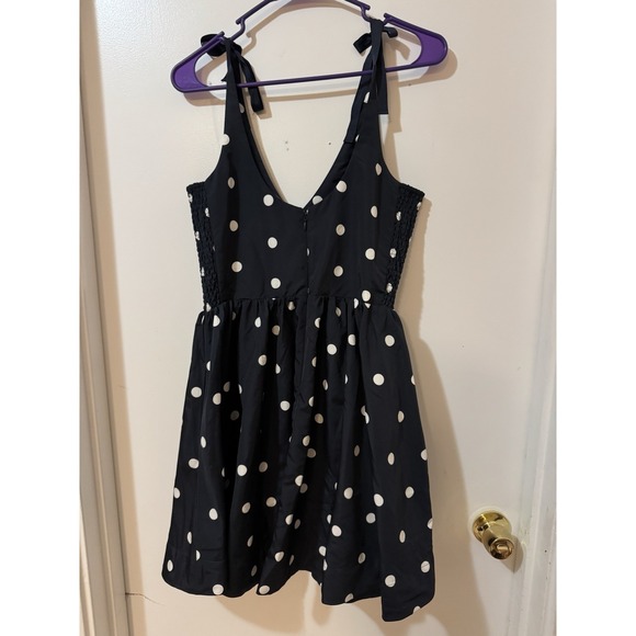 The Occasion by Old Navy Black White Polka Dot Dress Sleeveless V-Neck Short M - Picture 4 of 4